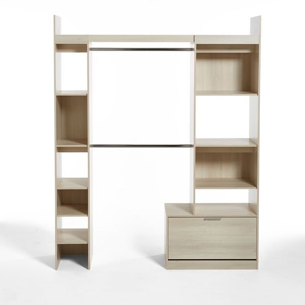 Dressing modulable 2 colonnes et 2 penderies INDROIS chêne