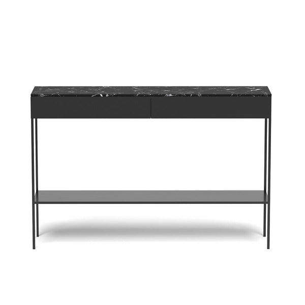 Console Maevarano métal et marbre noir