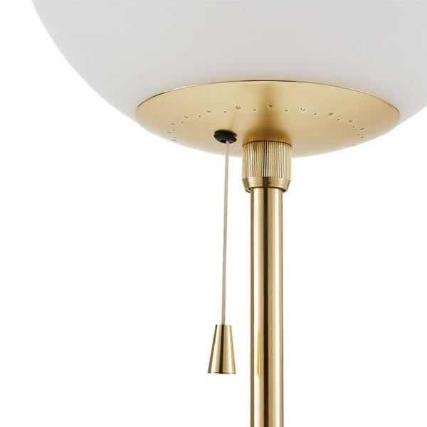 Lampadaire Tisza laiton et opaline