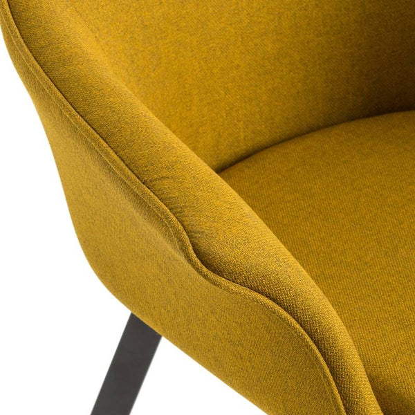 Fauteuil de table Solnan vintage jaune moutarde