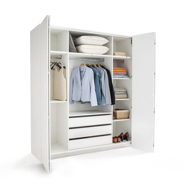 Armoire dressing Leitha en mélaminé blanc