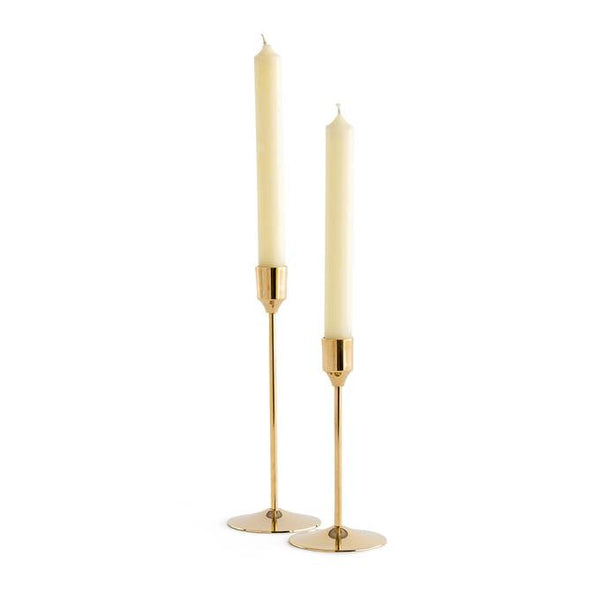 Lot de 2 bougeoirs Drov en laiton