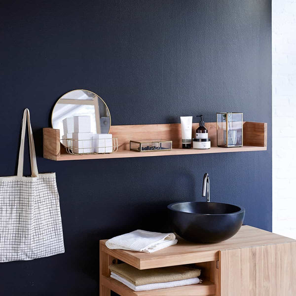 Étagère de salle de bain Barrow en teck naturel