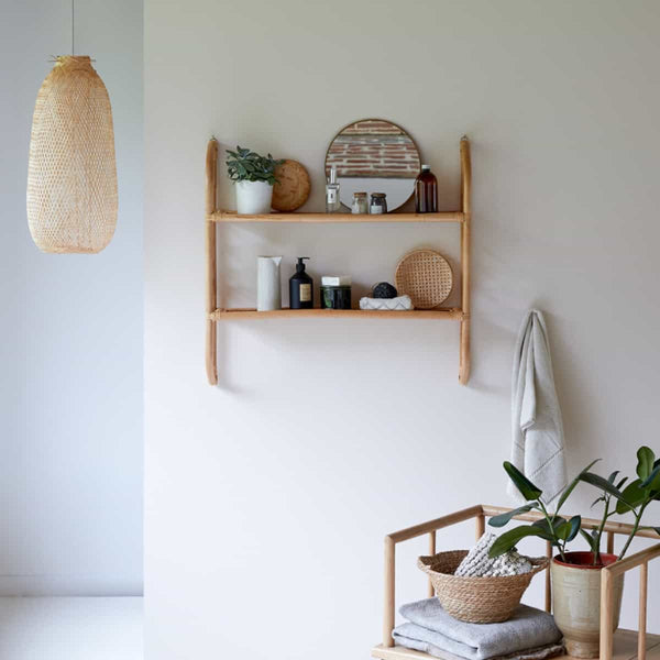 Étagère de salle de bain Méridional en rotin naturel