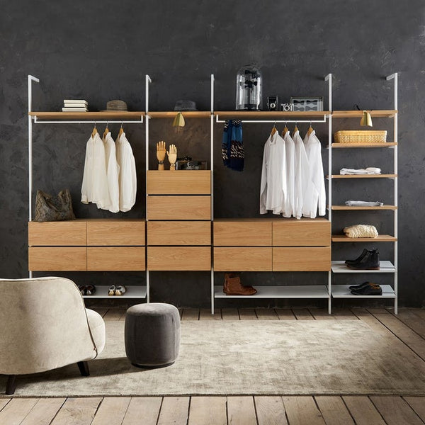 Etagère support penderie 110 pour dressing Drowe en chêne