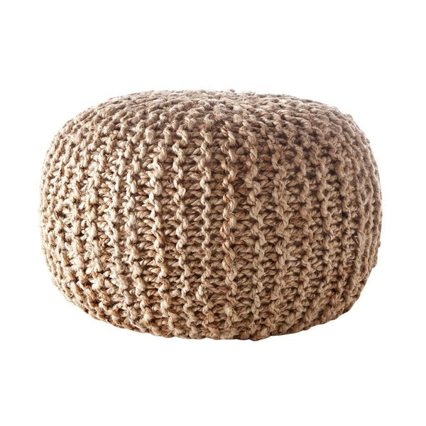 Pouf Leilblach en jute tressé