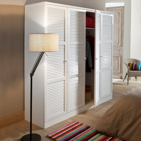 Armoire dressing Pitten en pin massif blanc