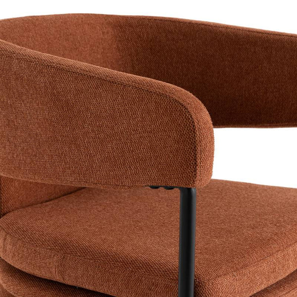 Fauteuil de table Aries tissu terracotta