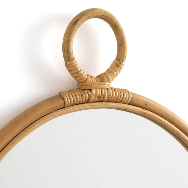 Miroir Brenno L en rotin naturel