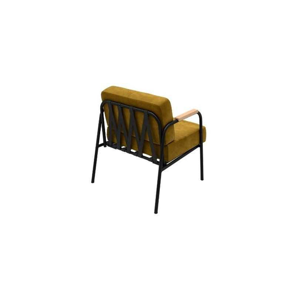 Fauteuil Yari en velours ocre