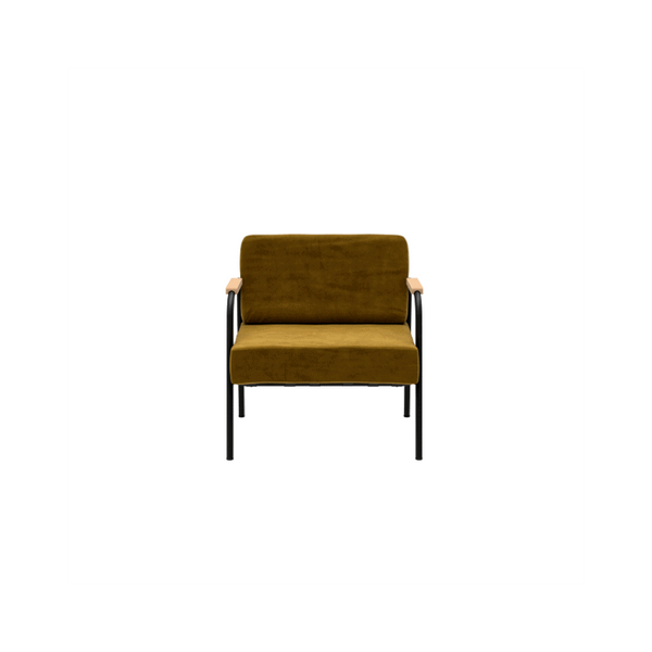 Fauteuil Yari en velours ocre