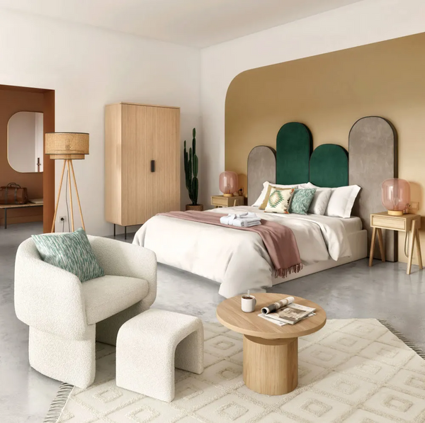 Fauteuil et repose pied Badam