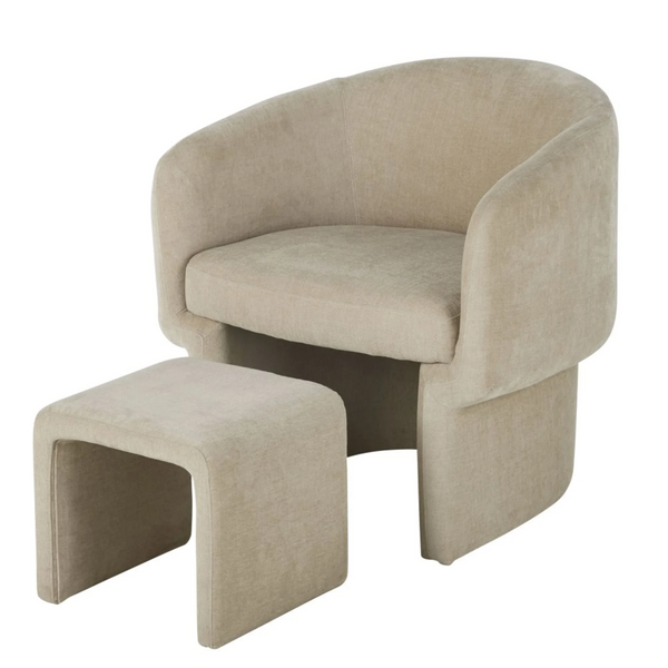 Fauteuil et repose pied Badam