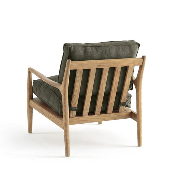 Fauteuil toile lin, SERAKHIS kaki