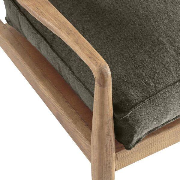 Fauteuil toile lin, SERAKHIS kaki