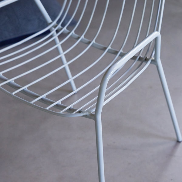 Fauteuil, BARROW, en métal, bleu gris