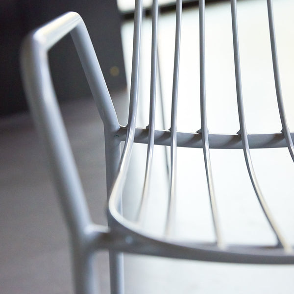 Fauteuil, BARROW, en métal, bleu gris