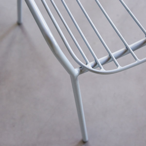 Fauteuil, BARROW, en métal, bleu gris