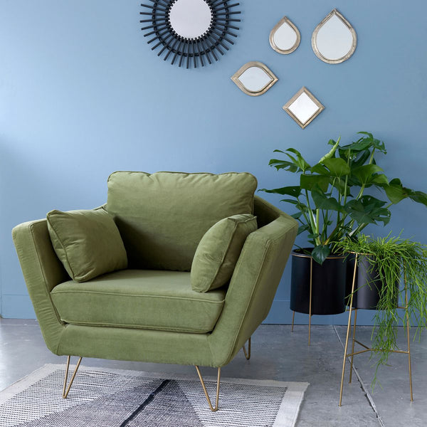 Fauteuil velours Elbe