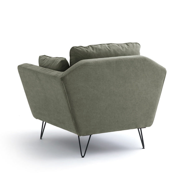 Fauteuil Euphrate en coton kaki