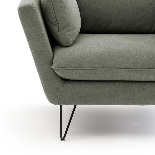 Fauteuil Euphrate en coton kaki