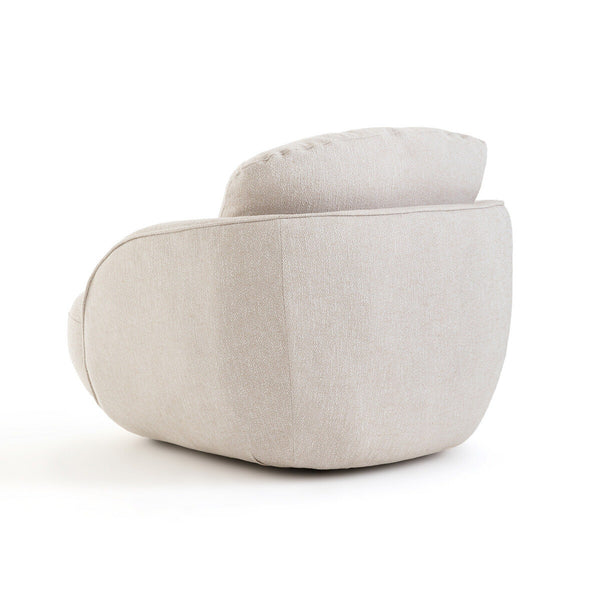 Fauteuil boule tissu coton chiné, Fecht grège