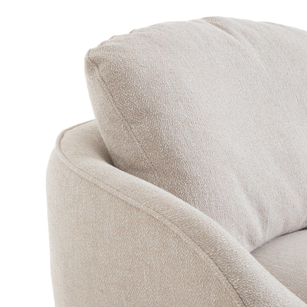 Fauteuil boule tissu coton chiné, Fecht grège
