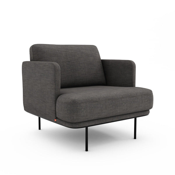 Fauteuil chiné polyester lin, FEUILLADE