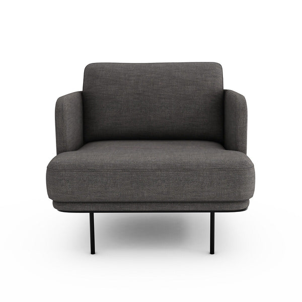 Fauteuil chiné polyester lin, FEUILLADE