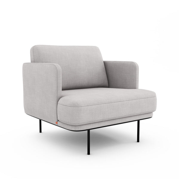 Fauteuil chiné polyester lin, FEUILLADE