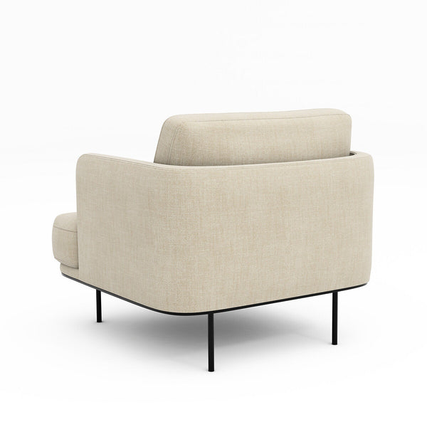 Fauteuil chiné polyester lin, FEUILLADE