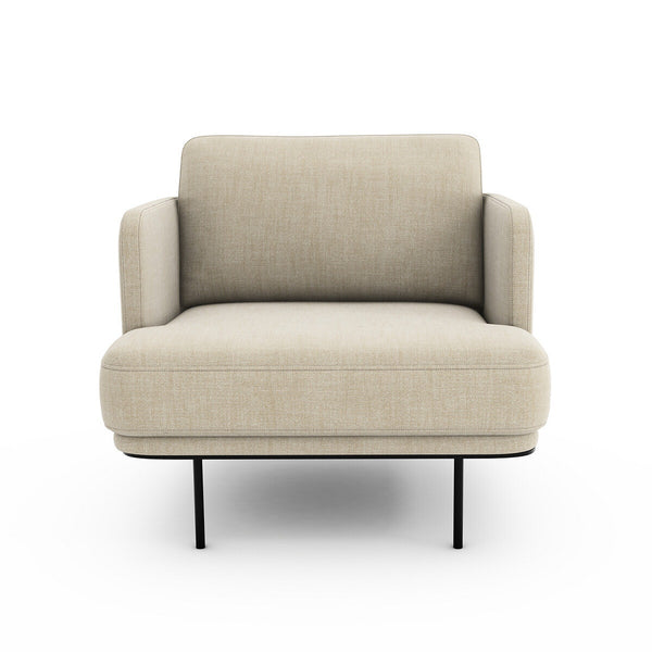 Fauteuil chiné polyester lin, FEUILLADE