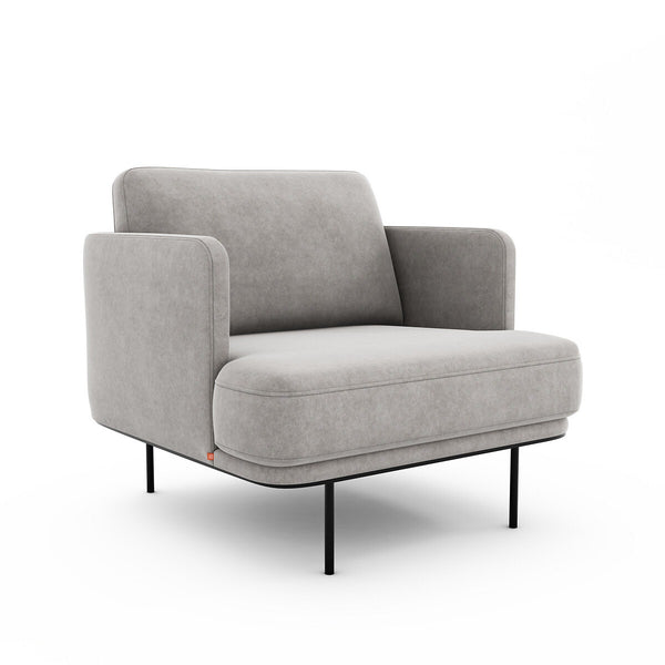 Fauteuil stonewahed polyester lin, FEUILLADE