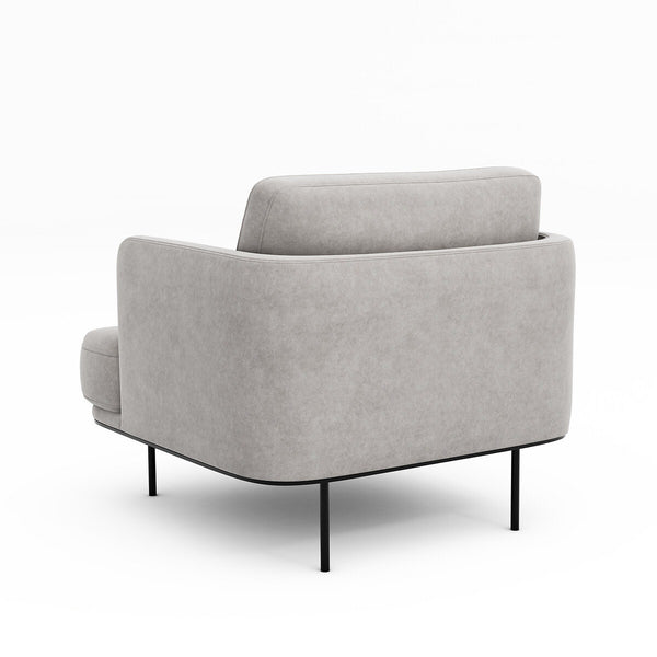 Fauteuil stonewahed polyester lin, FEUILLADE