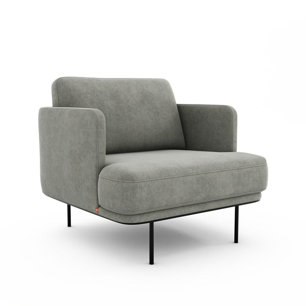 Fauteuil chiné polyester lin, FEUILLADE