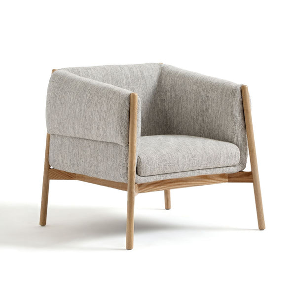 Fauteuil toile chinée effet bouclette FURAN, gris clair