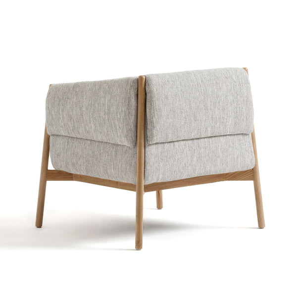 Fauteuil toile chinée effet bouclette FURAN, gris clair