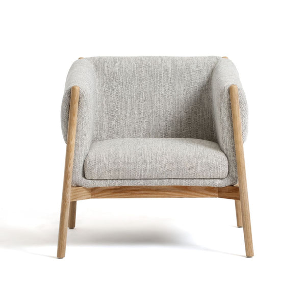 Fauteuil toile chinée effet bouclette FURAN, gris clair