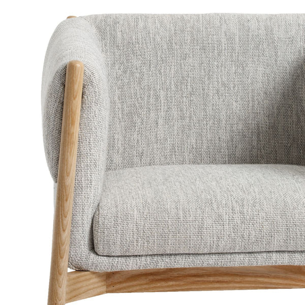 Fauteuil toile chinée effet bouclette FURAN, gris clair
