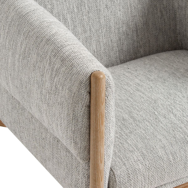 Fauteuil toile chinée effet bouclette FURAN, gris clair