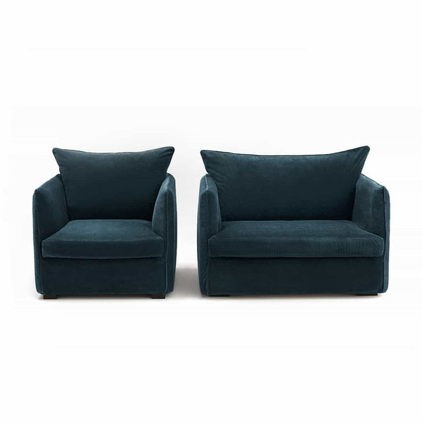 Fauteuil Fusain en velours