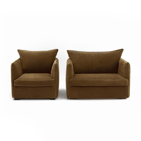 Fauteuil velours, FUSAIN