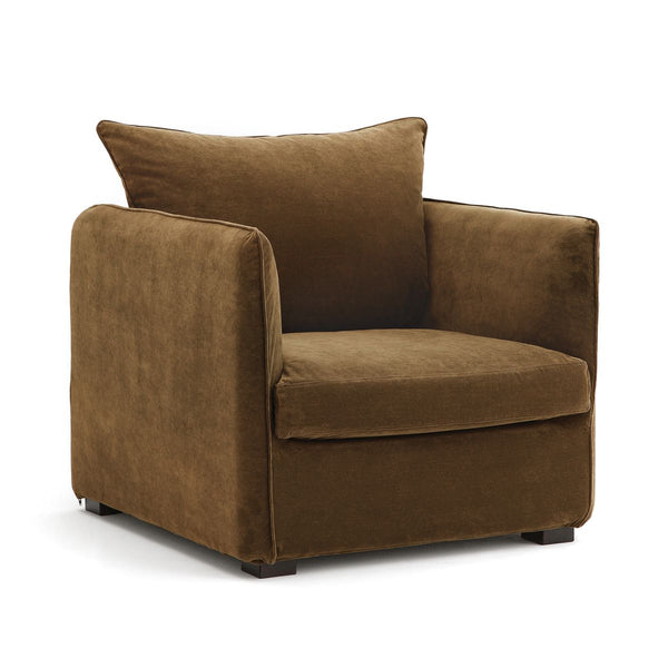 Fauteuil velours, FUSAIN