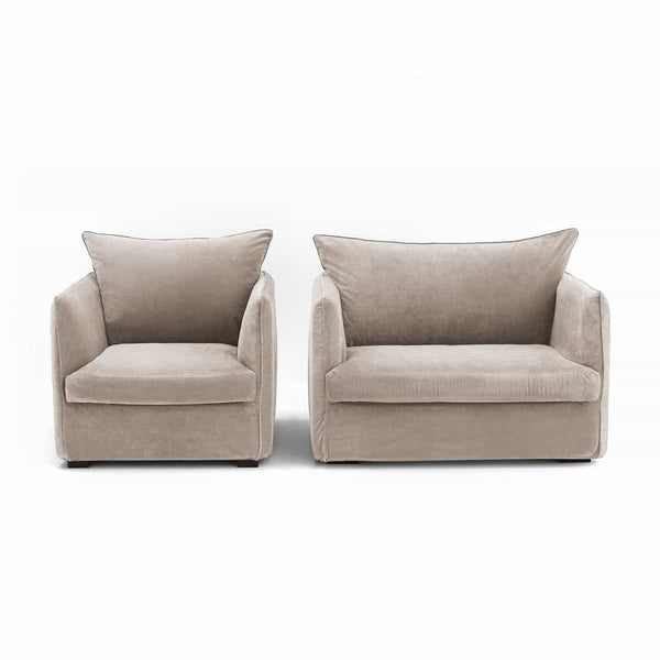 Fauteuil Fusain en velours