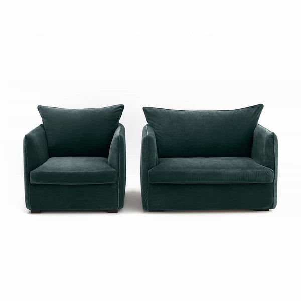 Fauteuil Fusain en velours