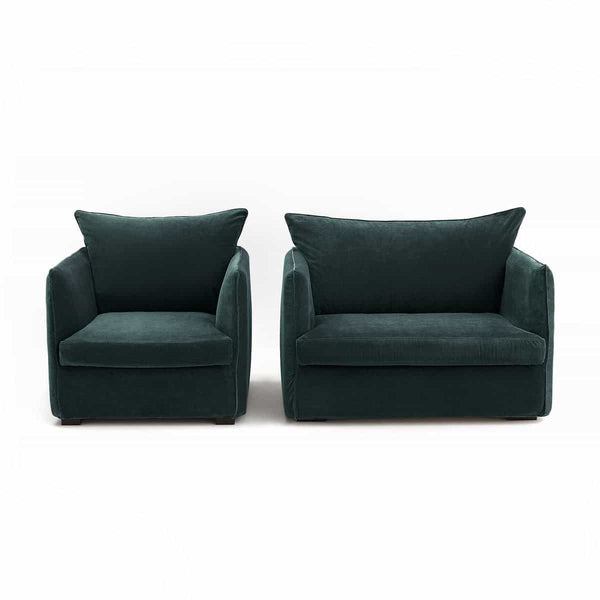 Fauteuil Fusain en velours