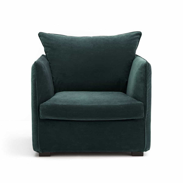 Fauteuil Fusain en velours