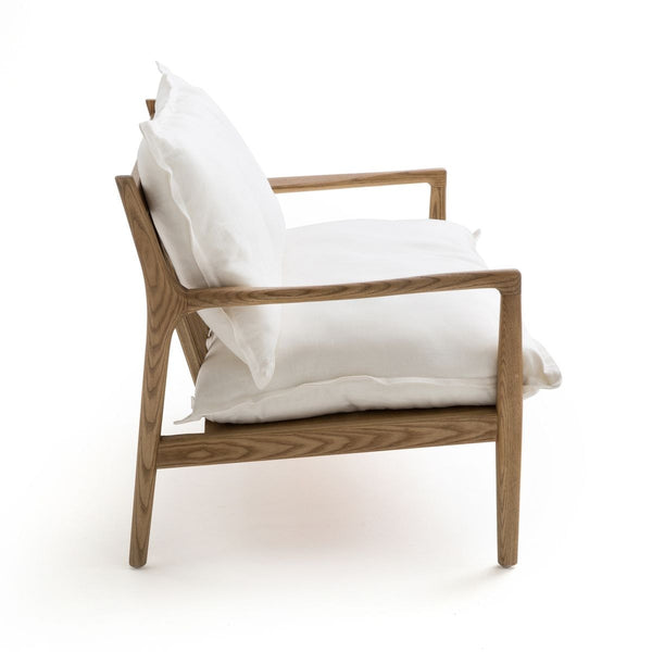 Fauteuil Maira en toile et orme massif