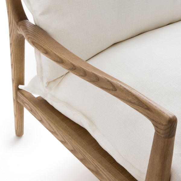 Fauteuil Maira en toile et orme massif
