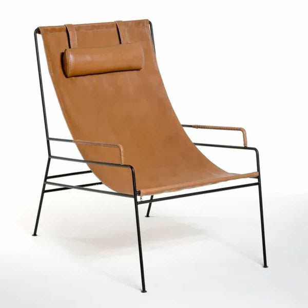 Fauteuil Rio Loa en cuir cognac